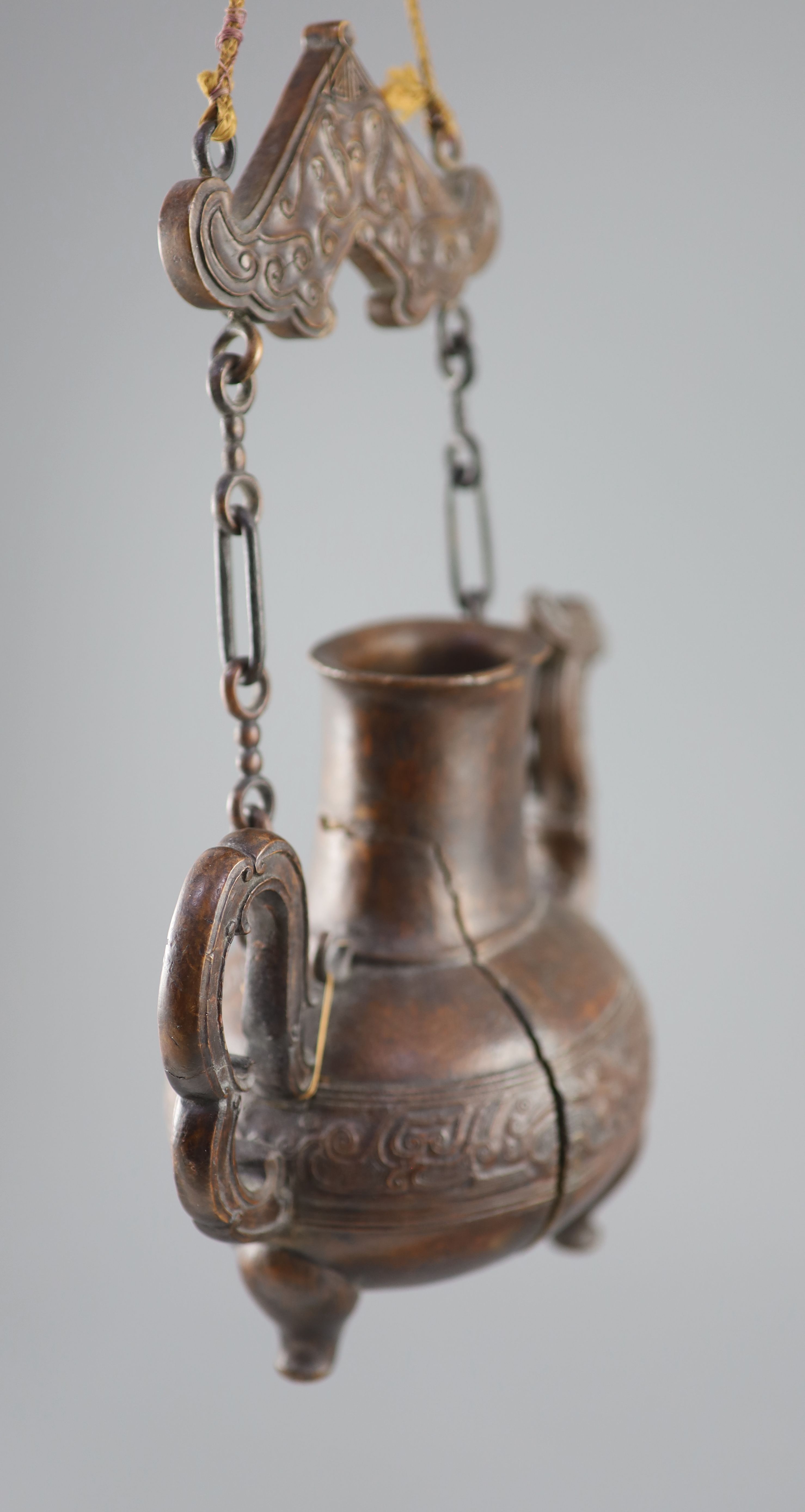 A rare Chinese archaistic bamboo model of a tripod ritual vessel, He, 18th century,
